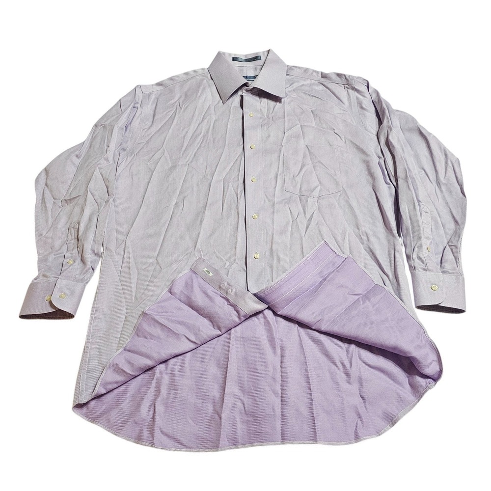 Forsyth of Canada‎ Dress Shirt Wrinkle Free Long Sleeve Lavender 16 1/2 32/33 - Picture 6 of 13